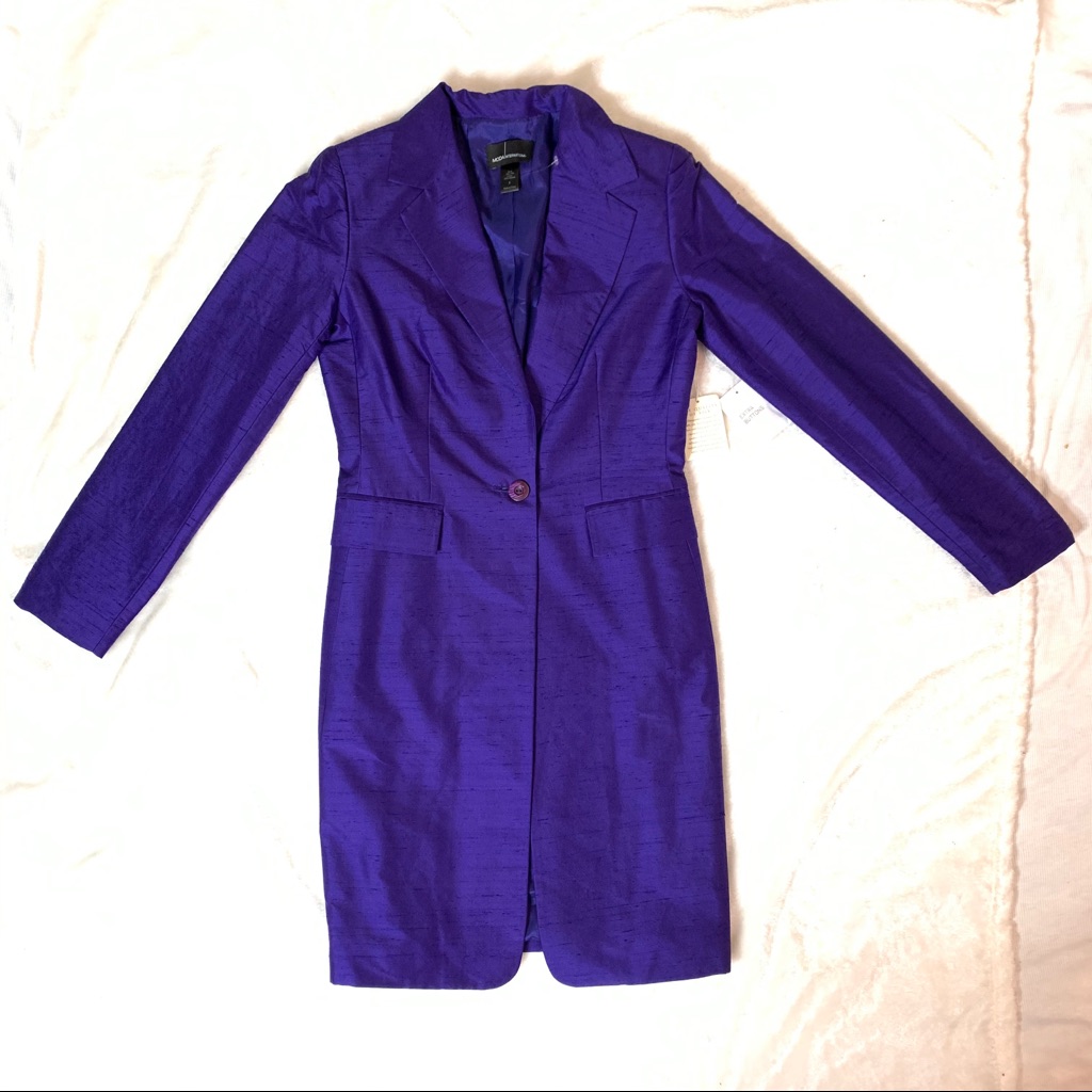 Moda International 100% Silk Vtg Blazer-Dress